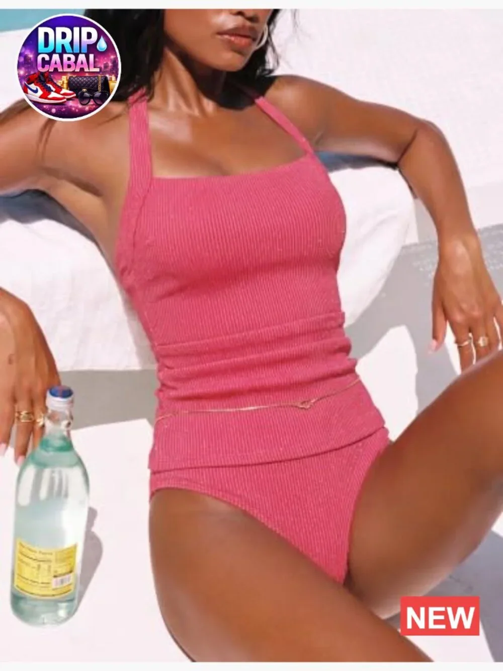 Women Tankini Swimsuit Tummy Control Two Piece Halter Bathing Suits